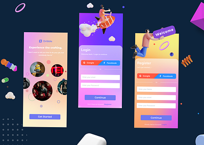 Login app design ux design visual design