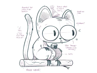 Mouse Lemur (sketch) animal blake stevenson cartoon character design coffee craft creature cute eyes forest hipster illustration jetpacks and rollerskates lemur logo mouse retro skull ui ux
