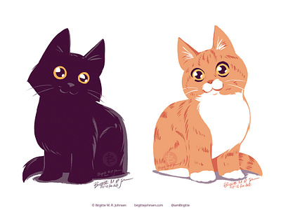 Cute kitties animal art cat cat illustration cute digital art digital illustration illustration kitten limited colour palette limited colours