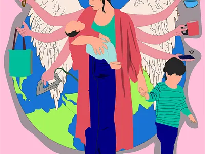 Mother Day illustration typography vector