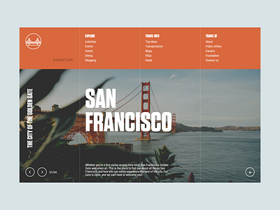 TRAVEL SF site landing page app design flat minimal ui unsplash ux web