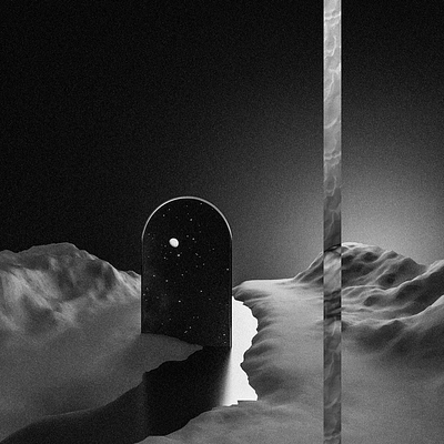 Surreal Landscape (Blender+Photoshop) 3d 3dart 3dartist abstract blackandwhite blender blender3d blender3dart blendercycles cyclesrender landscape minimal photoshop surreal surrealism