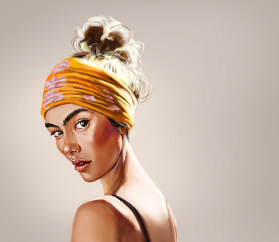 Turban digital art digital painting fashion fashion illustration illustration portrait woman