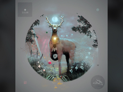 magical deer animal character deer digital art fantasy illustration symbolic