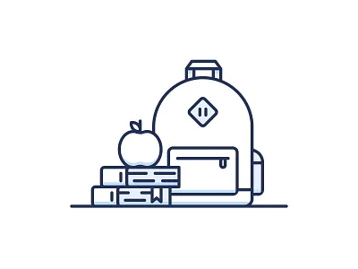 Back to School apple back to school backpack books education icon learning study