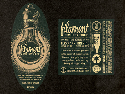 Filament Cider 2d ale apple beer bottle brewery brewing bulb can cider digital painting edison hard illustration label light packaging raspberry retro vintage