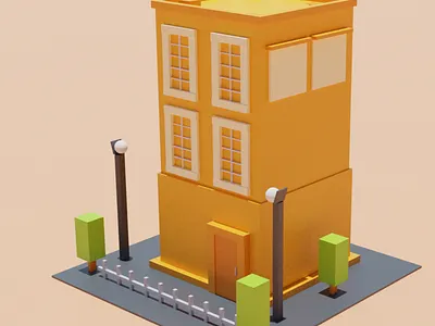 Apartment 3d blender building color design dribbble illustration material playful