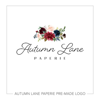 Burgundy Floral Bouquet Logo brand brand design brand identity branding branding design business branding design floral logo flower flower logo illustration logo logo design logodesign logos logotype premade logo watercolor logo