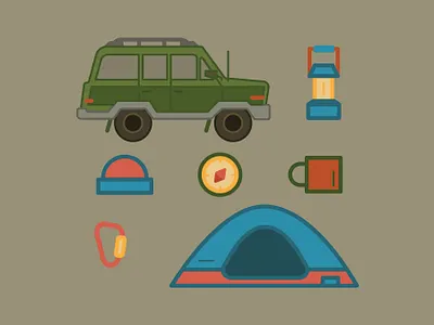 Adventure Pack 2 adventure america badge camping color design illustration illustrator outdoor vector