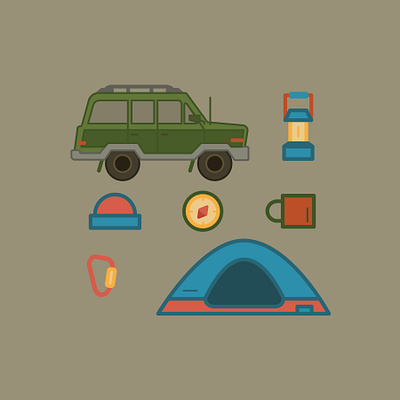 Adventure Pack 2 adventure america badge camping color design illustration illustrator outdoor vector