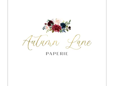 Burgundy Floral Bouquet Logo brand brand design brand identity branding branding design design floral logo flower logo illustration logo logo design logodesign logos logotype premade logo watercolor logo