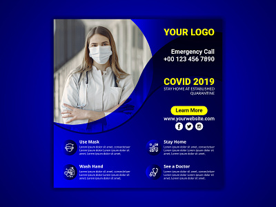 Coronavirus prevention social media post design 2021 trend advertising agency banner banners branding business coronavirus creative design flyer instagram media post social template