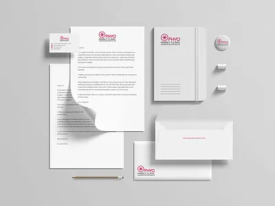 Phyo Family Clinic Stationery Branding branding design minimal