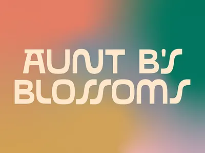 Aunt B's Blossoms badge brand design branding custom type design font gradient identity illustration lettering linework logo type typography
