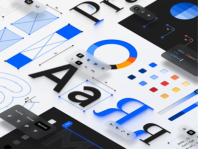 New visual language for Paradigm 2.0 art direction blue branding concept art design system digital art illustration isometry ui white