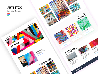 Artist - Painter Landing Page design eccomerce figma figmadesign freebie landingpage shop ui userinterface