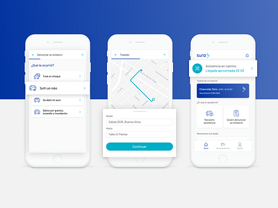 Seguros Sura - App de Autogestión aerolab app cards components dashboard design desktop icons illustration insurance map mobile mobile app platform product design ui ux ux ui web design