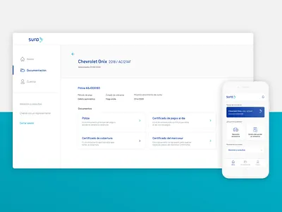 Seguros Sura - App de Autogestión aerolab app cards components dashboard design desktop icons illustration insurance library mobile mobile app platform product design ui ux ux ui web design