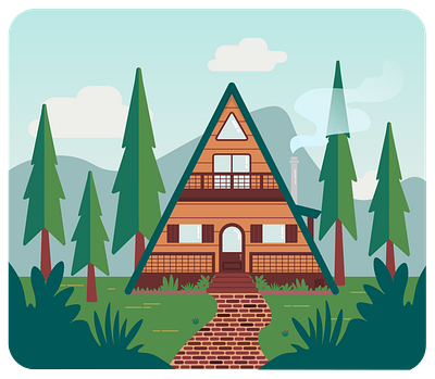 Cabin in the Woods adobe illustrator cabin illustration vector