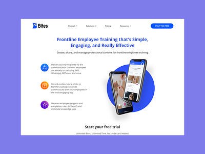 Bites Landing Page branding figma landing software