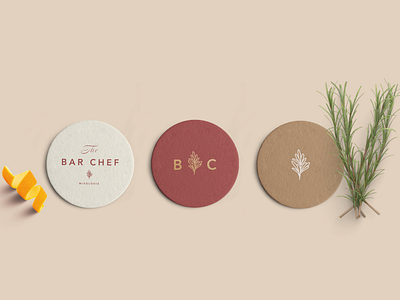 Bar Chef brand branding coasters logo mixology