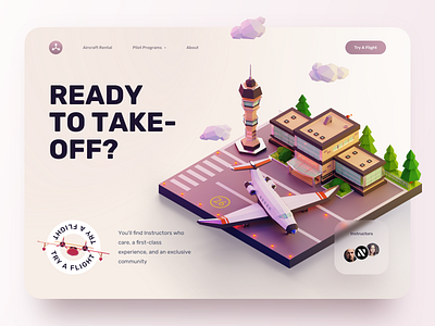 Flight Booking Web 3d art aircraft airport design flight flight booking flight search illustration landing page plane private jet sketch ui ux