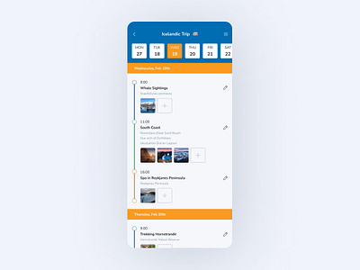 Daily UI 79: Itinerary daily 100 challenge daily ui daily ui 079 dailyui dailyui 079 dailyuichallenge itinerary travel app traveling ui