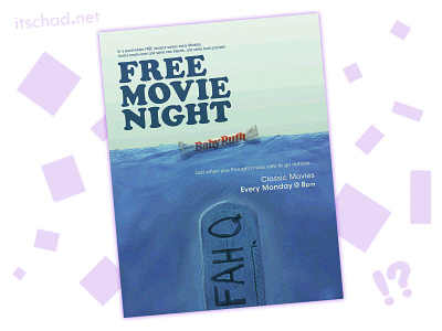 Free Movie Night Poster Design adobe photoshop art direction dazed and confused design free movie goonies graphic design jaws marketing photobash poster poster design print retro safe the goonies