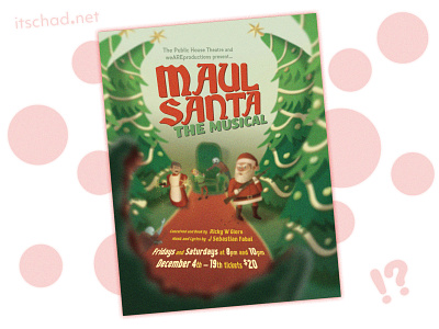 Maul Santa Poster Design adobe illustrator adobe photoshop art direction christmas design graphic design illustration logotype mall santa marketing mrs claus musical poster poster design print santa santa claus vector vector illustration zombies
