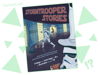 Stormtrooper Stories Poster Design adobe illustrator adobe photoshop art direction dance party darth vader darthvader death star deathstar design graphic design illustration off duty poster poster design print star wars starwars stormtrooper vector vector illustration