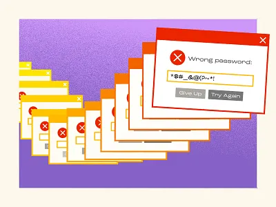 Error: Wrong Password adobe illustrator bleep box computer curse cuss dialog error gradient illustration incorrect microsoft password popup popup window retro spam texture vector wrong
