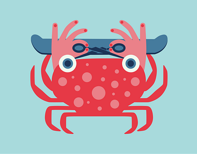 It's a Crab! art cancer crab eyes hands illusion illustration illustration art scissors sea skate skateboard