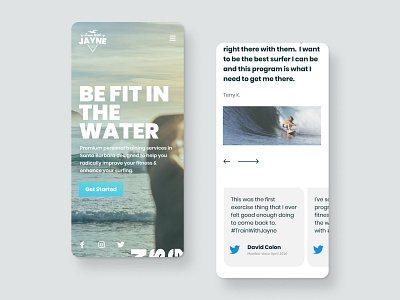 Personal Trainer Website branding fitness flat logo ocean sports personal trainer surfing typography ui ux web web design website