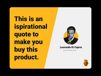 Testimonial - UI Design actor advertising celebrity dailyui marketing quote sponsor testimonial ui uiux