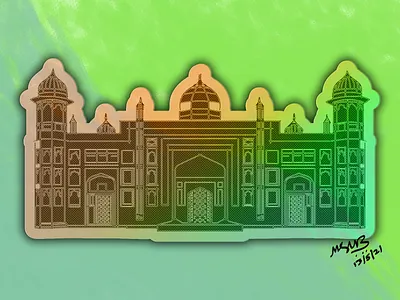 Labagh Fort illsutration landmark vector art