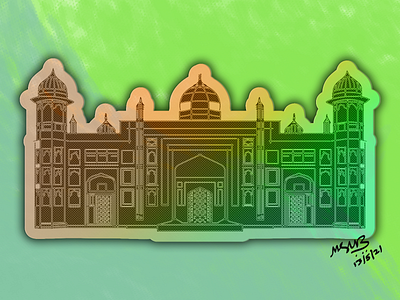 Labagh Fort illsutration landmark vector art