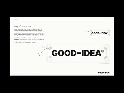 GOOD–IDEA® Brand Guide: ­Logo art direction brand brand design brand designer brand identity branding design guide guidelines layout logo logo design logodesign logomark typography visual design visual identity web web design wordmark