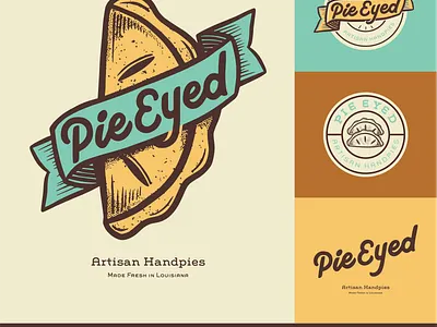 Pie Eyed Logo brand design brand identity branding branding design food illustration food industry food logo food truck food truck logo foodtruck hand pies illustration logo logo design logo suite louisiana restaurant restaurant branding restaurant logo