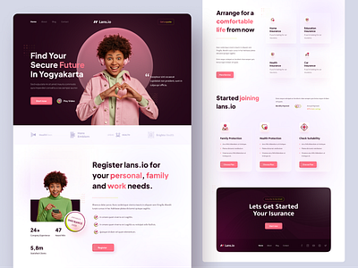 Lans.io - Insurance Landing Page design health health app health insurance healthcare healthy home page ui homepage insurance insurance company insurtech landing design landing page design landingpage life insurance ui ux web webdesign website