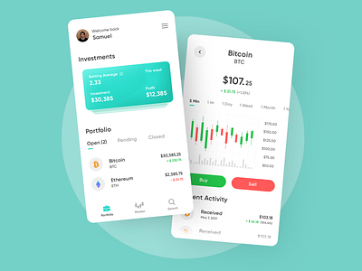 #5 - Crytofolio App 2021 trend branding clean crypto crypto wallet cryptocurrency dailyui dailyuichallenge design gradient graphic design minimal minimalist modern trendy ui ui ux ui design uidesign ux