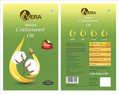 cotton seed 1Litre Pouch Label Design design illustration typography