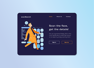 scanSearch - Landing page design arvr dark design illustration landingpage minimal typography uichallenge uidesign uiux uiuxdesign