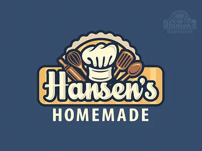 Hansen's Homemade Logo baked bakery baking brand branding cake confection cupcake food goods homemade illustration logo pastry shop sweet sweets