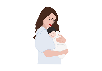 A Mother's Embrace adobe illustrator art child digital illustration digitalart illustration love mother motherhood