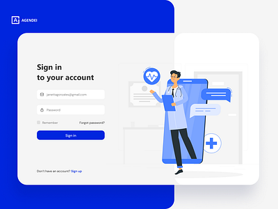 Agendei - Admin Part 1 admin adminpanel dashboard design doctor interface login page ui ui ux