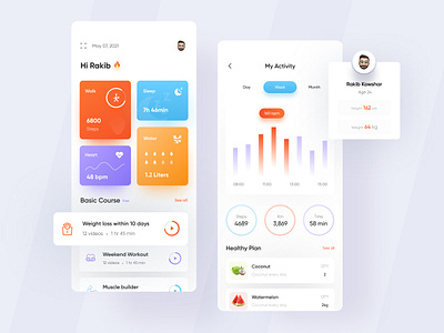 Activity Tracker App activity activity tracker fitness app health health activity health tracker heart mobile mobile app mobile app ui tracker ui ux workout app workout tracker