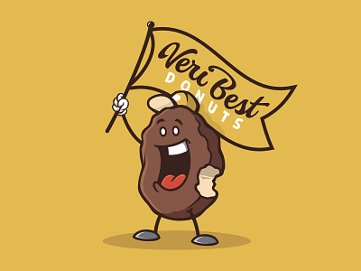 Veri Best Donuts® - "Mr. Donut" branding design donuts gold illustration lettering