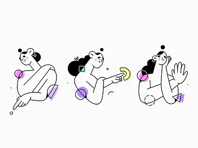 shapes abstract abstract illustration character character design characters cute characters gestures illustration 2d line art line artwork minimal art minimal illustration outlines shapes simple illustration vector art web illustration