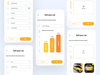 Ad registration app android app branding car clean design minimal mobile vehicle yellow