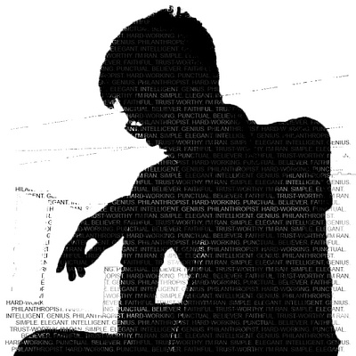 Text Portrait of a friend blackandwhite design friend illustration photoshop text text portrait